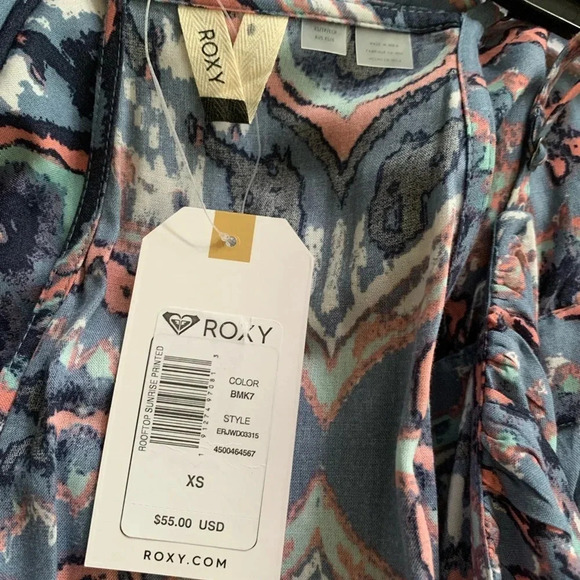 Roxy Rooftop Sunrise Strappy Midi Wrap Dress Blue Size XS NWT - Picture 13 of 15